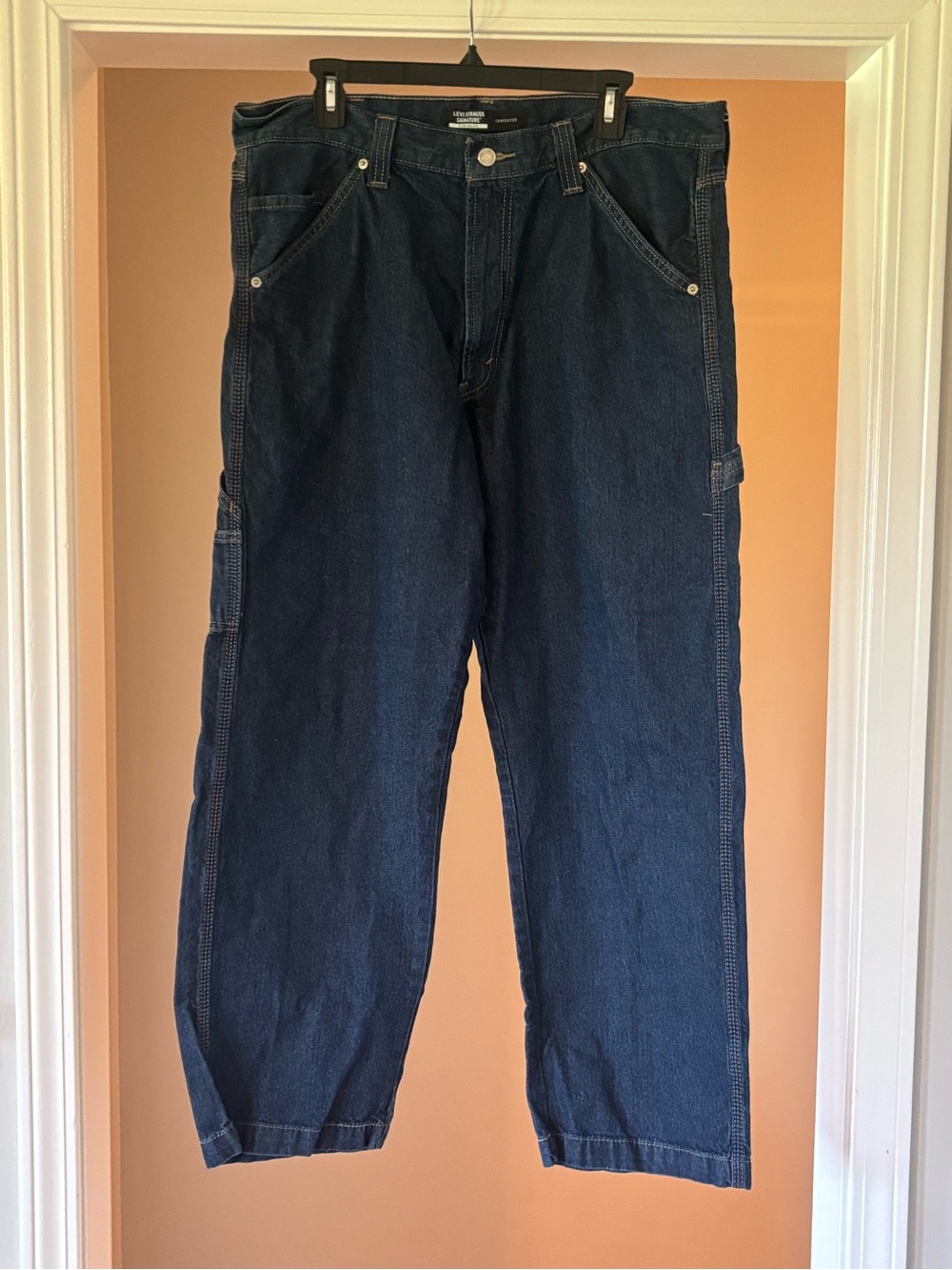 Signature by Levi Strauss Relaxed Dark Blue Carpenter Jeans